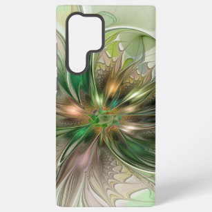 Colorful Fantasy Modern Abstract Fractal Flower Samsung Galaxy S22 Ultra Case