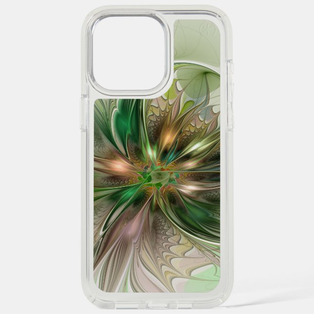 Colorful Fantasy Modern Abstract Fractal Flower Speck iPhone Case (Front)