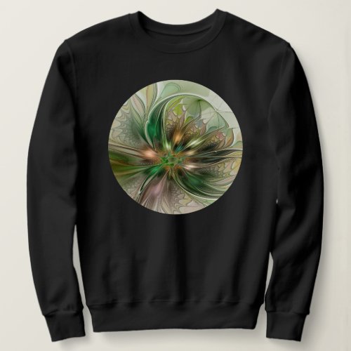 Colorful Fantasy Modern Abstract Fractal Flower Sweatshirt