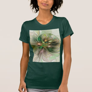 Colorful Fantasy Modern Abstract Fractal Flower T-Shirt