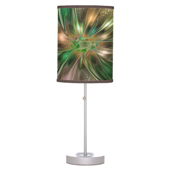 Colorful Fantasy Modern Abstract Fractal Flower Table Lamp (Front)
