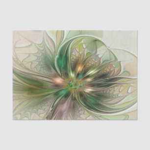 Colorful Fantasy Modern Abstract Fractal Flower Tissue Paper
