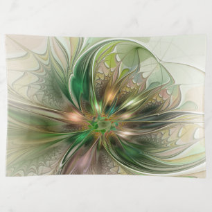 Colorful Fantasy Modern Abstract Fractal Flower Trinket Tray