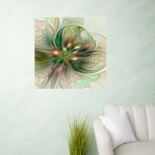 Colorful Fantasy Modern Abstract Fractal Flower Wall Decal