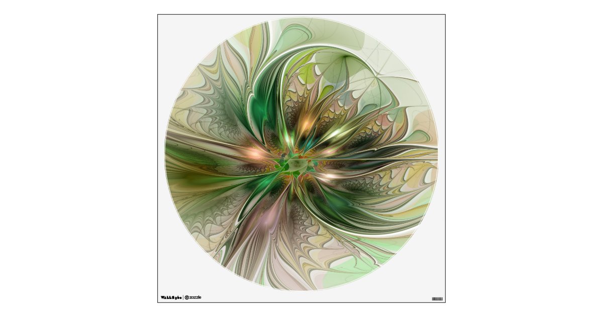 Colorful Fantasy Modern Abstract Fractal Flower Wall Decal Zazzle