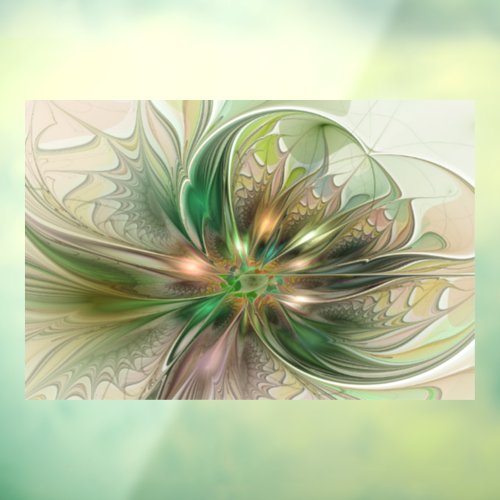 Colorful Fantasy Modern Abstract Fractal Flower Window Cling