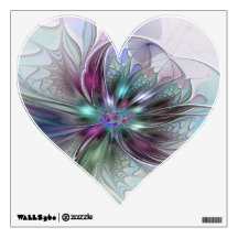 Colorful Fantasy Modern Fractal Flower Heart