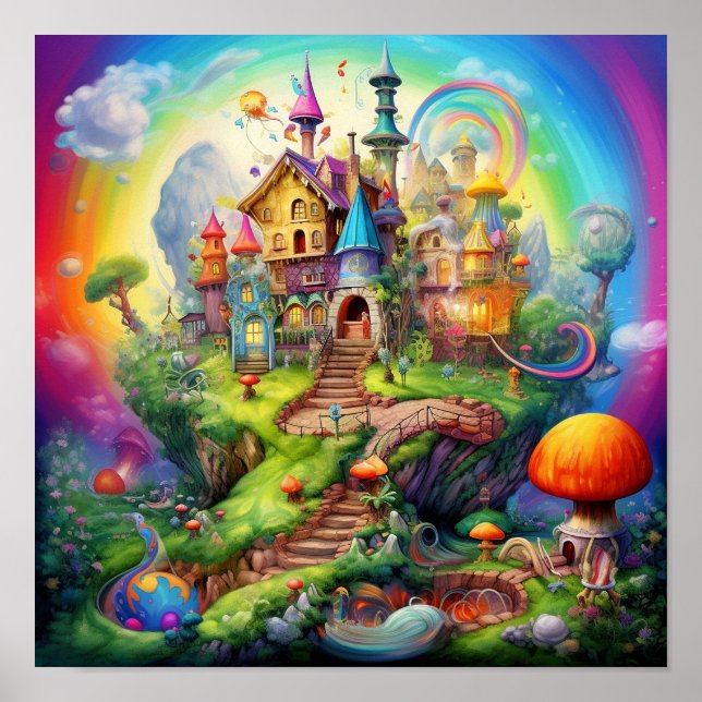 Colorful fantasy nature land  poster (Front)
