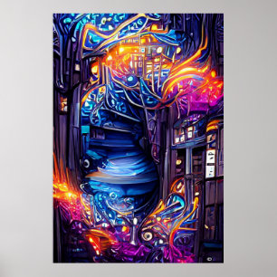 Colorful Fantasy Stairway Poster