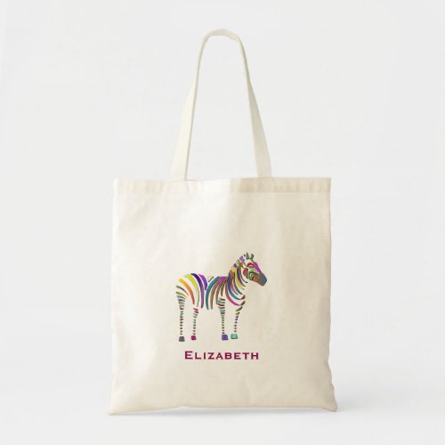 Colorful Fantasy Striped Painted Personalized Tote