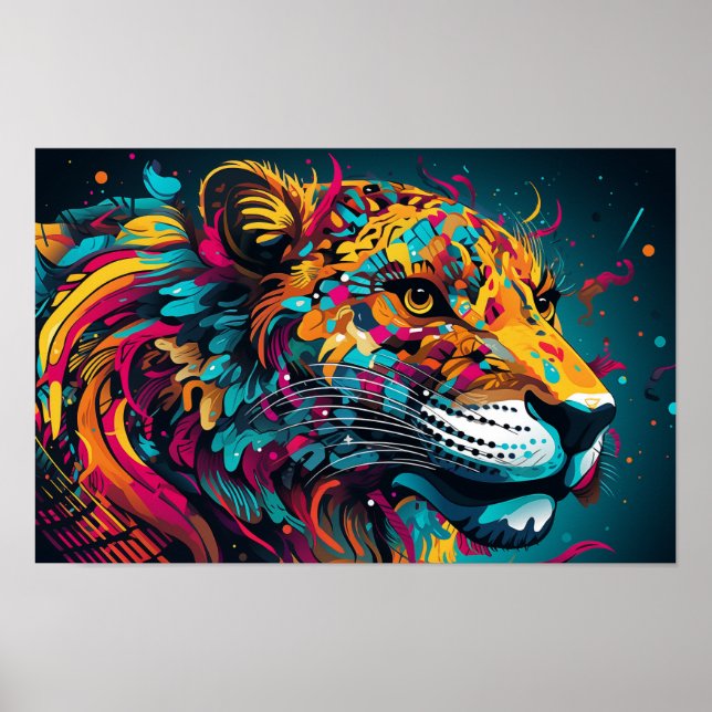 Colorful fantasy tiger  poster (Front)