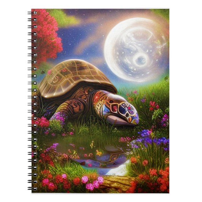 Colorful fantasy turtle  notebook (Front)