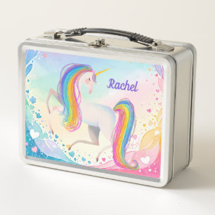 Colorful Fantasy Unicorn Metal Lunch Box