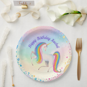 Colorful Fantasy Unicorn Paper Plates