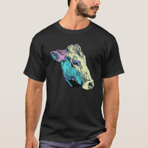 Colorful Farmer animal graphic imprint motif with  T-Shirt