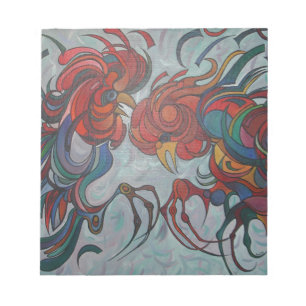 Colorful Farmyard Roosters Notepad