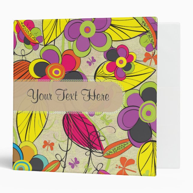 Colorful Fashion Floral Design Binder (Front/Inside)