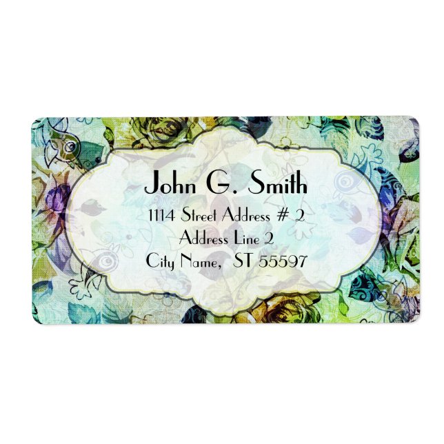 Colorful Fashion Rustic Rose Label (Front)