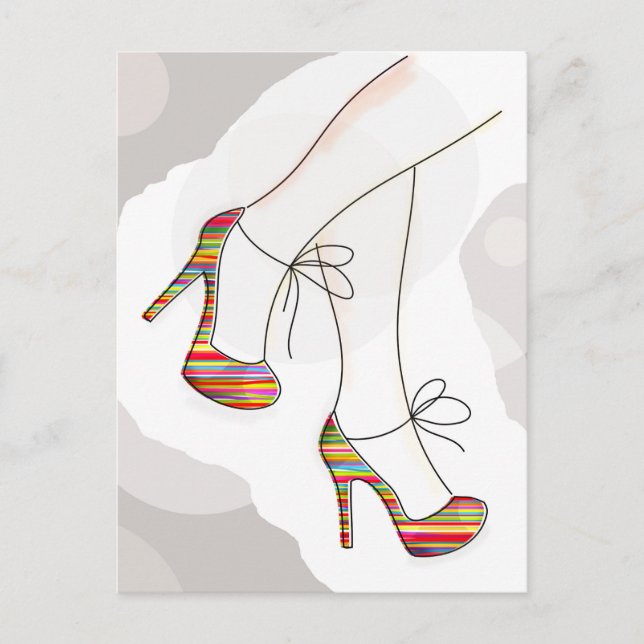Colorful fashion shoes postcard (Front)
