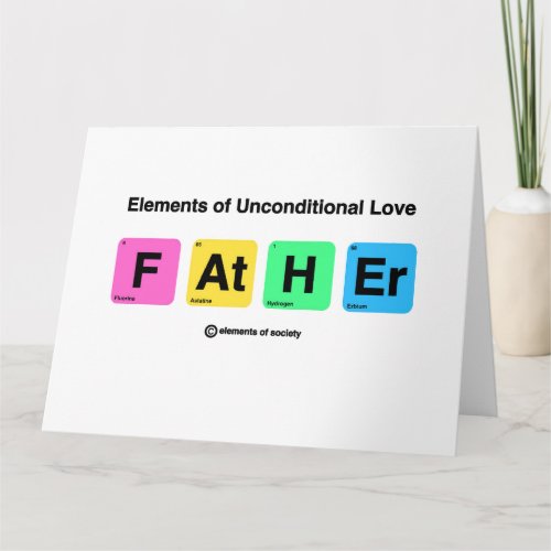Colorful Father Elements Science Joke Greeting Card