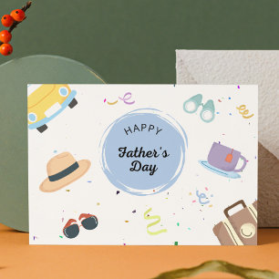 Colorful Father's Day Holiday Postcard