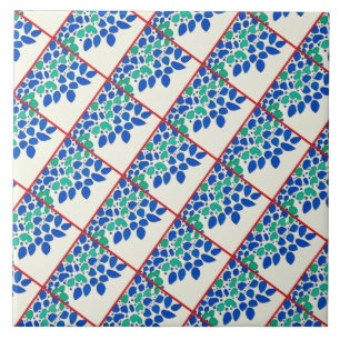 Colorful Fauvist Flowers Ceramic Tile