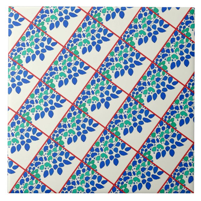 Colorful Fauvist Flowers Ceramic Tile (Front)