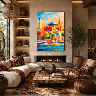 Colorful Fauvist Istanbul Hagia Sophia Art Poster