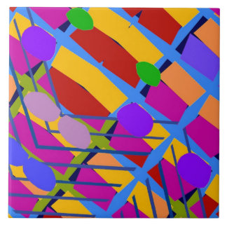 Colorful Fauvist Shapes 8 Ceramic Tile