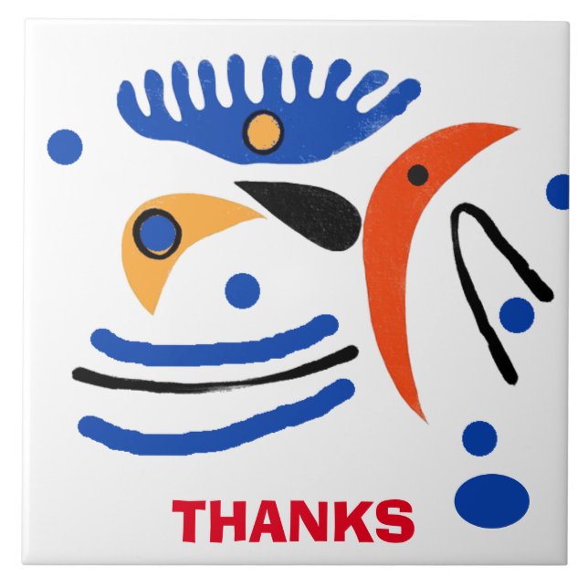 Colorful Fauvist  Shapes Ceramic Tile (Front)