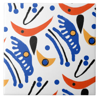 Colorful Fauvist Shapes Ceramic Tile