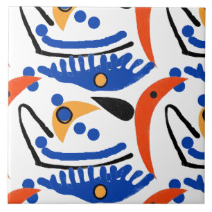 Colorful Fauvist  Shapes Ceramic Tile
