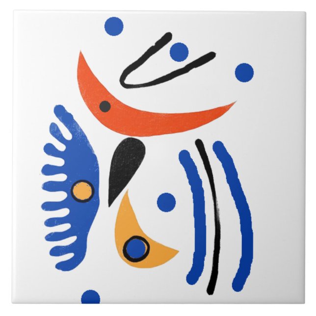 Colorful Fauvist  Shapes Ceramic Tile (Front)