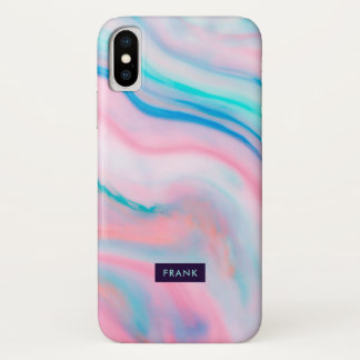 Colorful faux agate-alike marble stone iPhone x case