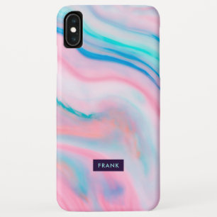Colorful faux agate-alike marble stone texture iPhone XS max case