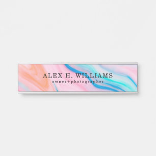 Colorful faux agate stone texture door sign