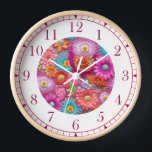 Colorful Faux Embroidered Floral Elegant Womans Clock<br><div class="desc">Colorful Faux Embroidered Floral Elegant Womans Watches features a trendy colorful modern faux embroidery floral in pink,  purple,  orange,  blue,  and yellow. Created by Evco Studio www.zazzle.com/store/evcostudio</div>