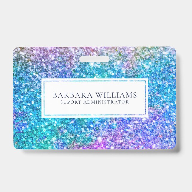 Colorful Faux Flitter White Accent Badge (Front)