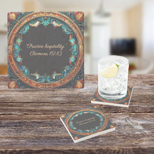 Colorful Faux Glass Customizable  Stone Coaster