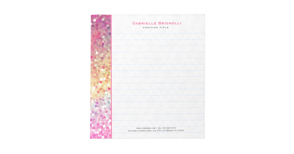 Colorful Faux Glitter And Sparkles 2 Notepad | Zazzle