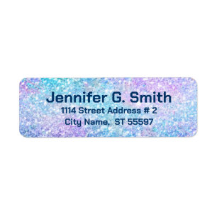 Colorful Faux Glitter And Sparkles Label