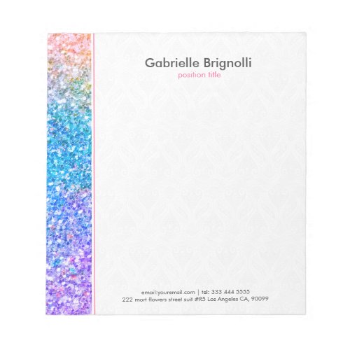 Colorful Faux Glitter And Sparkles Texture Notepad
