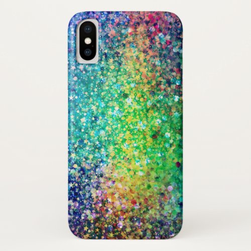 Colorful Faux Glitter Background iPhone X Case