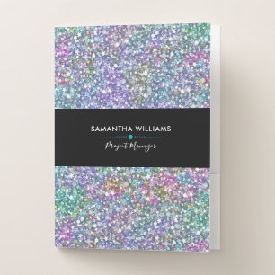 Colorful Faux Glitter background Pocket Folder