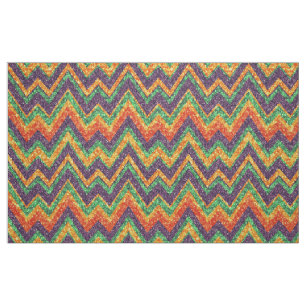 Colorful Faux Glitter Chevron Zigzag Pattern 2 Fabric