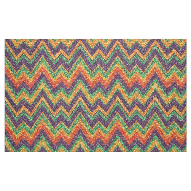 Colorful Faux Glitter Chevron Zigzag Pattern 2 Fabric (Fat Quarter)