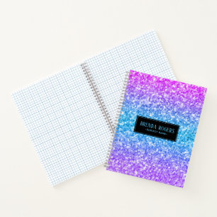 Colorful Faux Glitter Print Notebook