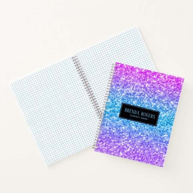 Colorful Faux Glitter Print Notebook (Inside)