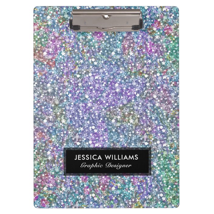 Colorful faux glitter template clipboard