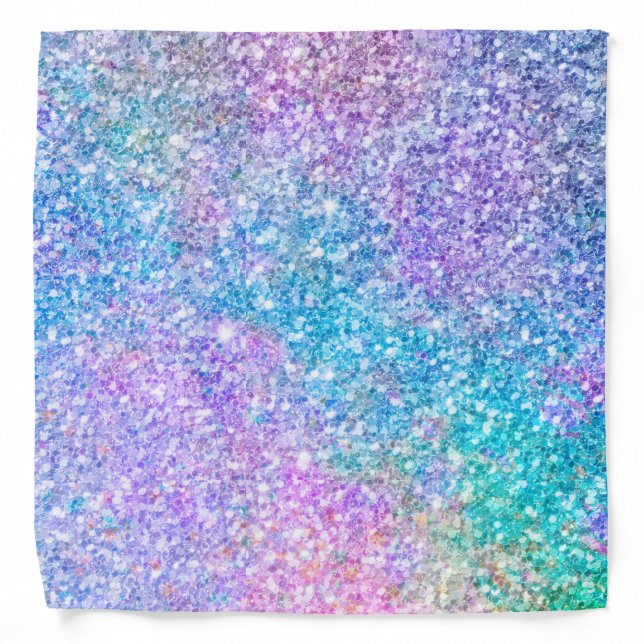 Colorful faux glitter texture background bandana (Front)